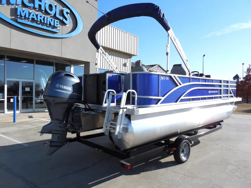 Slide: The Image of 2024 Bennington 20 SVF pontoon boat with Yamaha motor at Nichols Marine. - 3