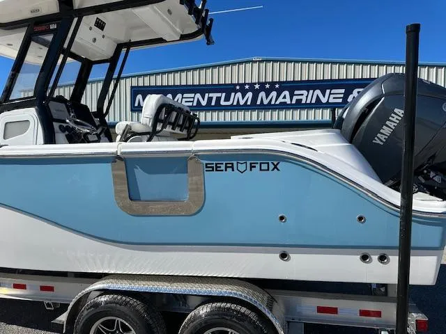 Slide: The Image of 2024 Sea Fox 268 Commander boat on trailer at Momentum Marine. - 3