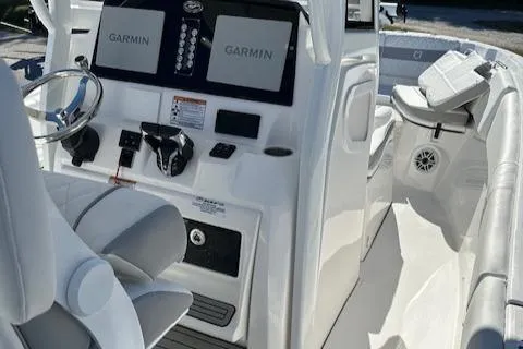 Slide: The Image of 2024 Sea Fox 268 Commander boat interior with Garmin navigation system. - 16