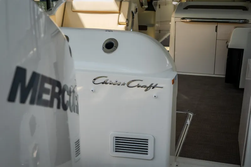 Slide: The Image of 2024 Chris-Craft Calypso 35 interior with Merc engine, showcasing luxury design. - 67