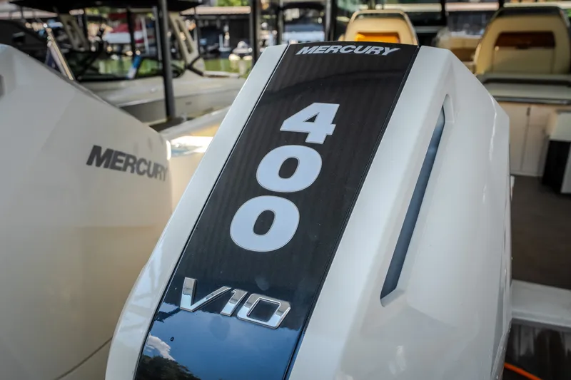 Slide: The Image of Mercury 400 V10 engine on 2024 Chris-Craft Calypso 35 boat. - 66