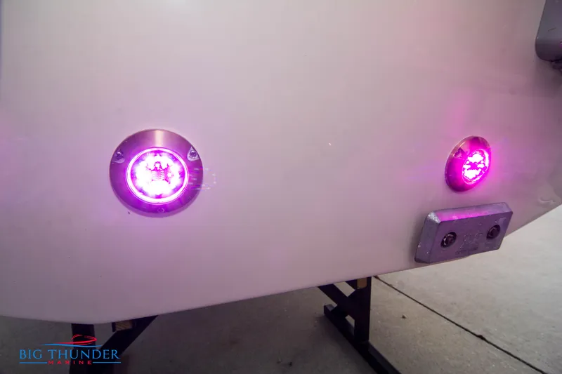 Slide: The Image of Chris-Craft CALYPSO 35 CP 2024 model with purple underwater lights. - 12