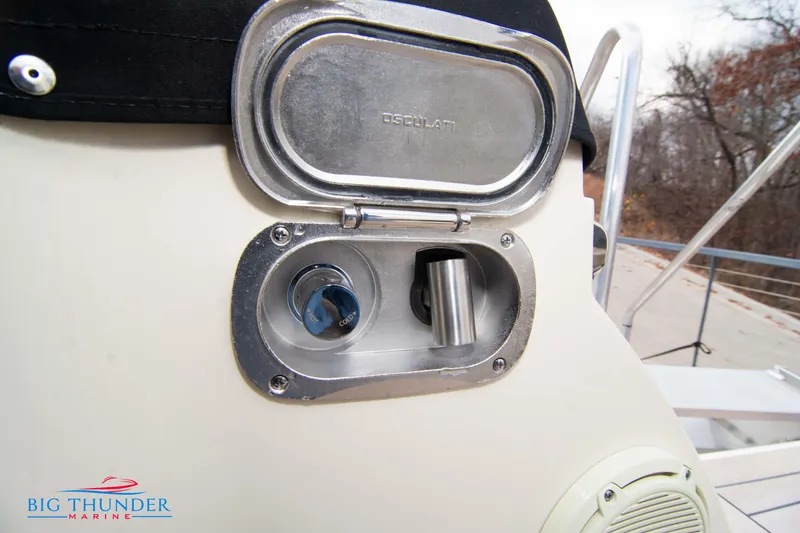 Slide: The Image of Fuel cap and filler of 2024 Chris-Craft CALYPSO 35 CP boat at Big Thunder Marine. - 16