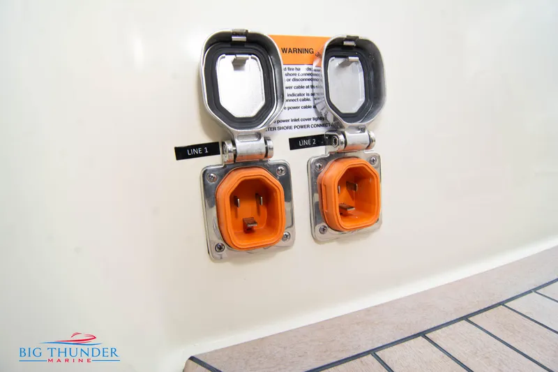 Slide: The Image of 2024 Chris-Craft CALYPSO 35 CP power outlets on boat deck. - 17