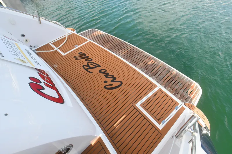 Slide: The Image of Luxury Sunseeker Manhattan 50 yacht deck, 2006 model, with elegant wood finish. - 31