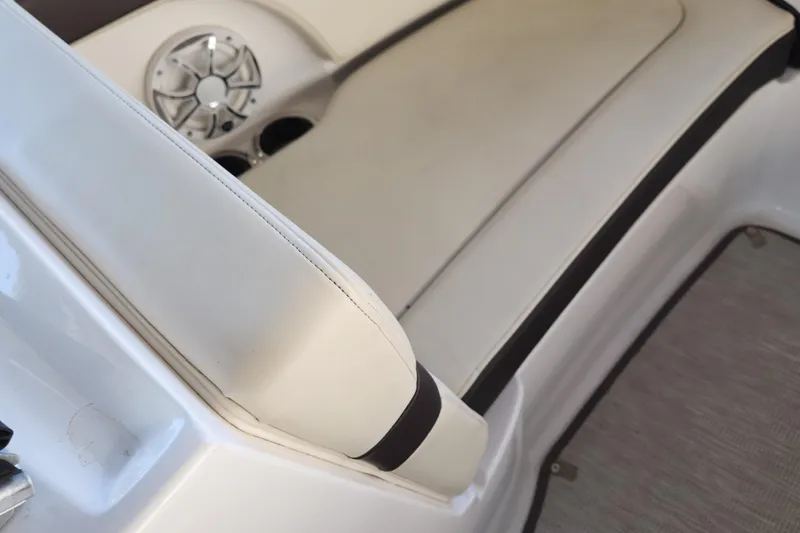 Slide: The Image of White seating area on a 2008 Sumerset Houseboat 20' x 100', featuring built-in speakers. - 39