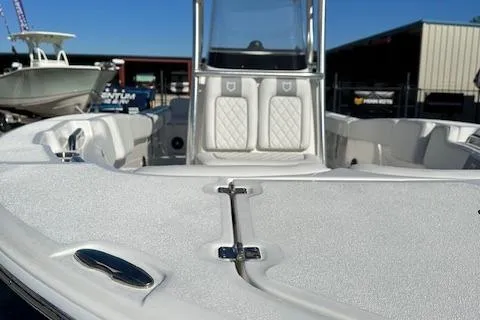 Slide: The Image of 2024 Sea Fox 248 Commander boat deck and seating area. - 17