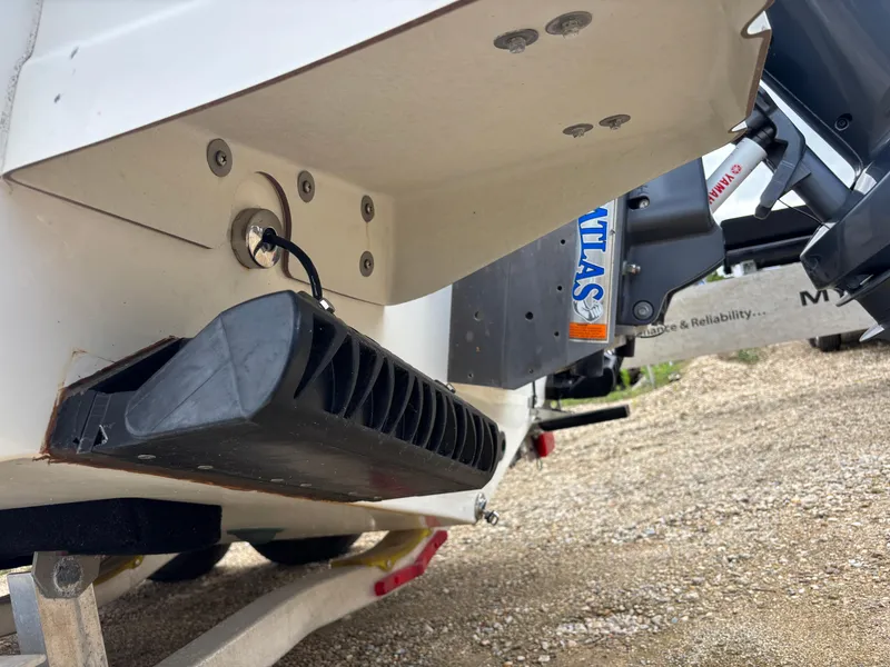 Slide: The Image of KenCraft 21 boat, 2021 model, showing transom and motor mount details. - 5