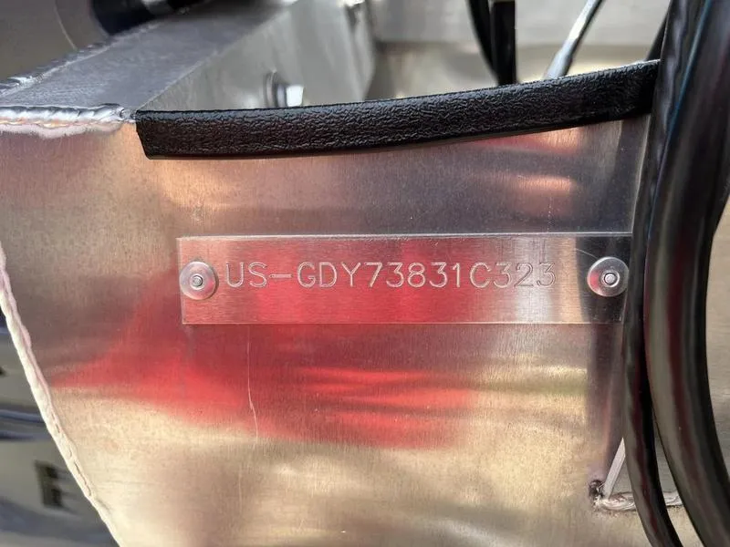 Slide: The Image of Hull identification number (HIN) on a 2023 Godfrey Sweetwater 2286SB boat. - 19
