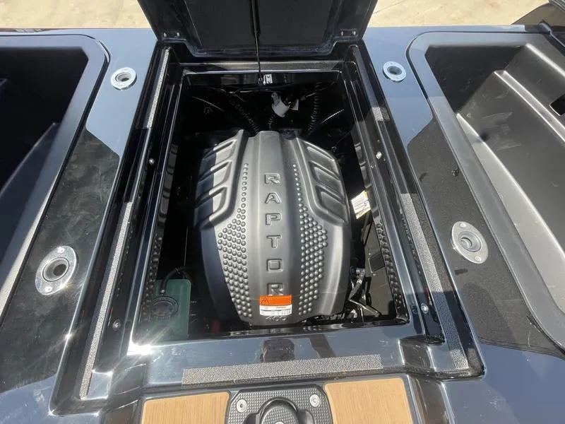 Slide: The Image of 2024 Moomba Craz boat engine compartment with Raptor engine. - 11