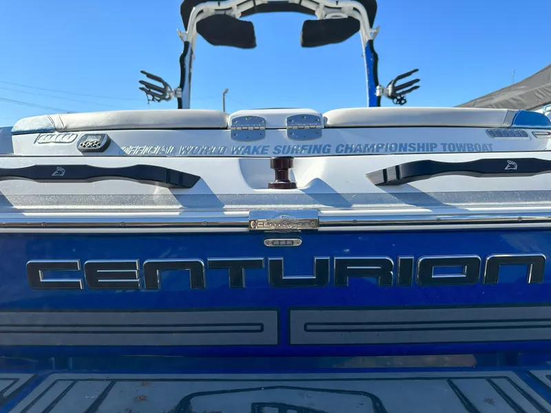 Slide: The Image of 2016 Centurion FS44 wake surfing championship towboat, rear view. - 3
