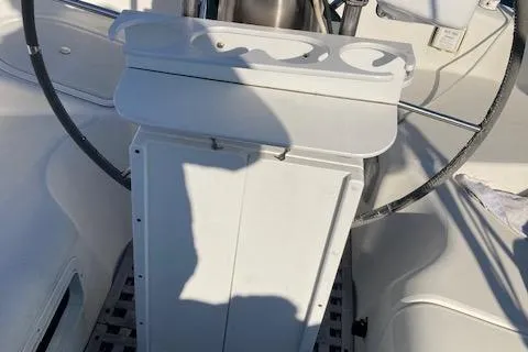 Slide: The Image of Cockpit of 1985 Pearson 36-2 sailboat with steering wheel and control panel. - 5