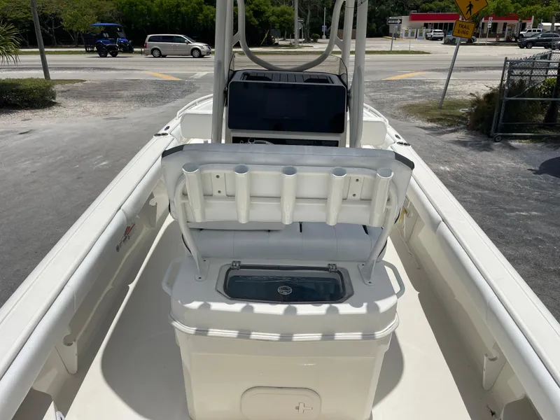 Slide: The Image of 2022 Skeeter 2550 Family boat interior with open storage compartment. - 9
