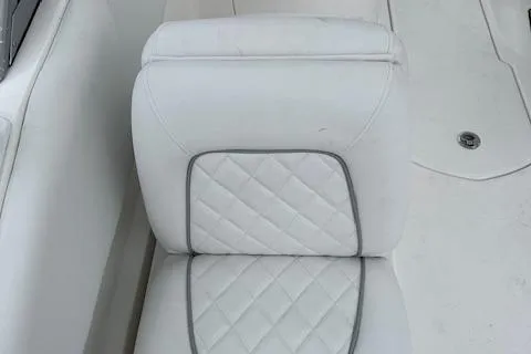 Slide: The Image of 2024 Sea Fox 228 Traveler boat seat with white quilted upholstery. - 6