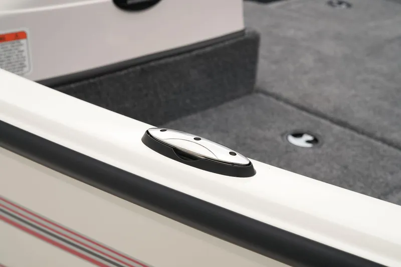 Slide: The Image of 2024 Ranger VS1882SC Angler boat interior detail with cleat and carpeted deck. - 26