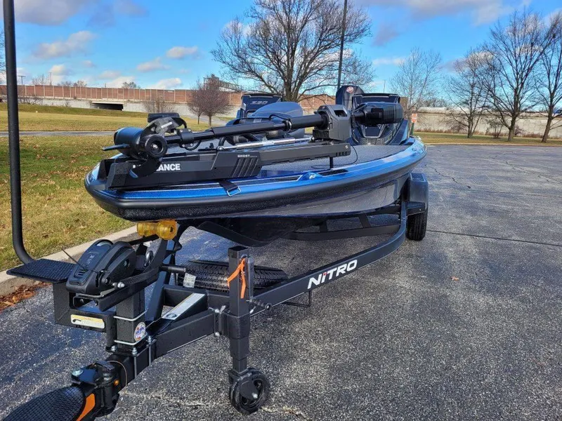 Slide: The Image of 2024 Nitro Z20 Pro boat on trailer in parking lot. - 1