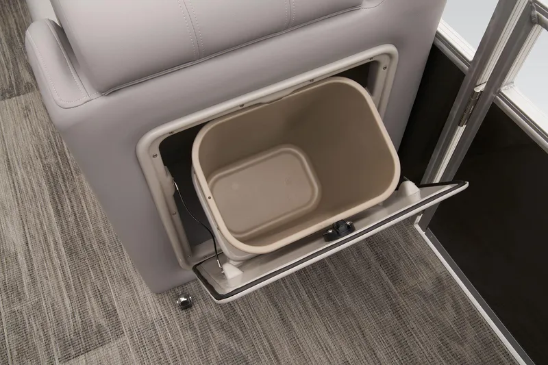 Slide: The Image of Built-in storage compartment in the 2024 Ranger Reata 223C boat. - 37