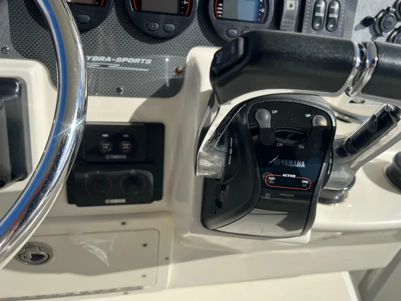 Slide: The Image of 2008 Hydra-Sports Vector 2900 CC dashboard with Yamaha controls and steering wheel. - 18