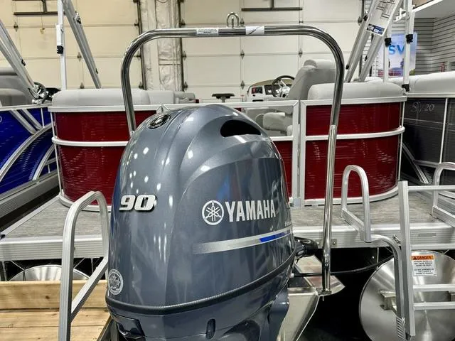 Slide: The Image of 2024 Bennington 20 SSR pontoon boat with Yamaha 90 outboard motor. - 17