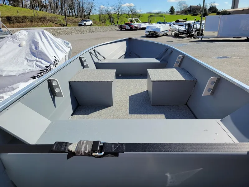 Slide: The Image of 2024 Smoker Craft 15' Alaskan Tiller v-bottom boat, interior view, in stock. - 3