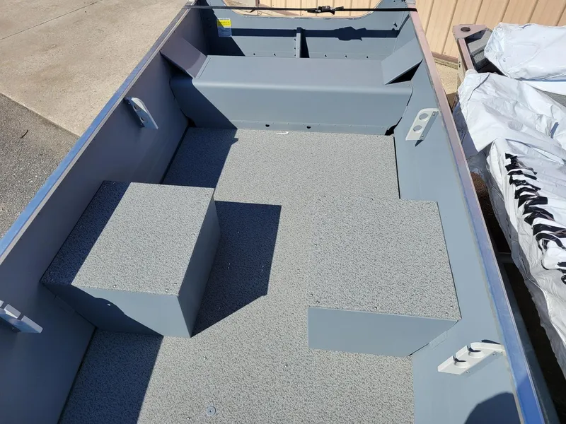 Slide: The Image of 2024 Smoker Craft 15' Alaskan Tiller v-bottom boat interior, in stock. - 4