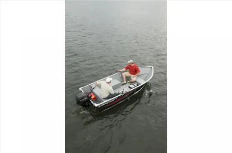 Slide: The Image of 2024 Smoker Craft 15' Alaskan Tiller v-bottom boat on water. In stock! - 8