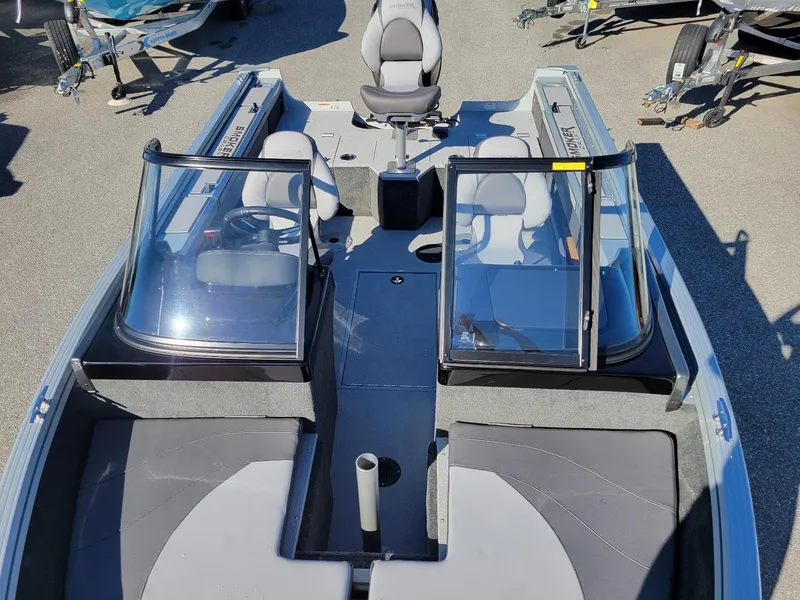 Slide: The Image of 2024 Smoker Craft Ultima 172 boat with walk-thru windshield and Yamaha 115 engine. - 6