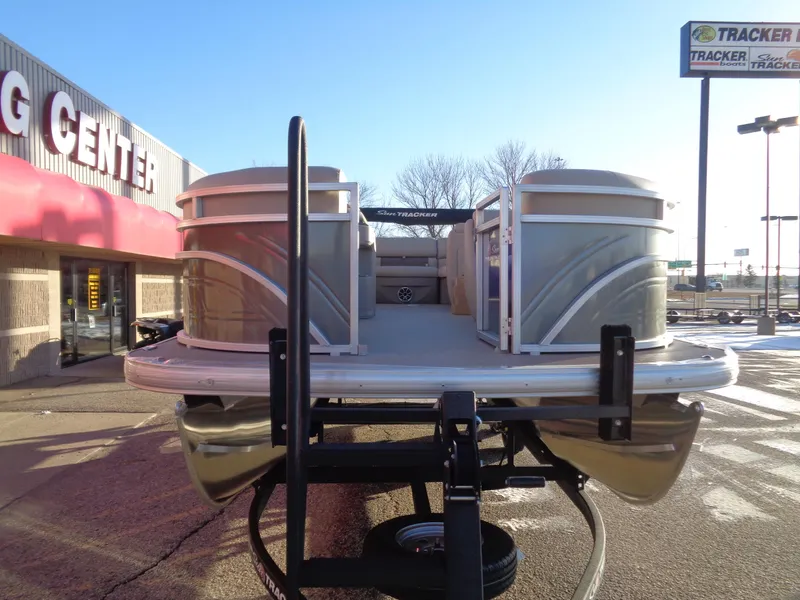 Slide: The Image of 2024 Sun Tracker Party Barge 20 DLX pontoon boat at a dealership. - 6