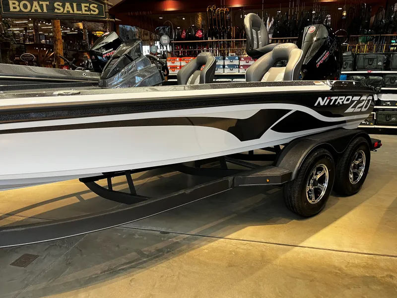 Slide: The Image of 2024 Nitro Z20 Pro boat on display in showroom. - 4
