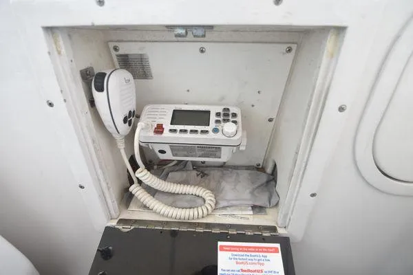 Slide: The Image of VHF radio system in a 1991 Tiara Yachts 4300 Open boat. - 27