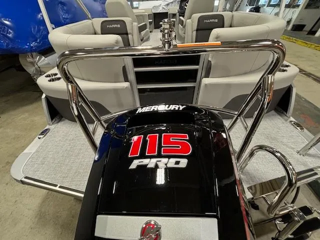 Slide: The Image of 2024 Harris Cruiser 230 CWDH with Mercury 115 Pro outboard motor. - 21