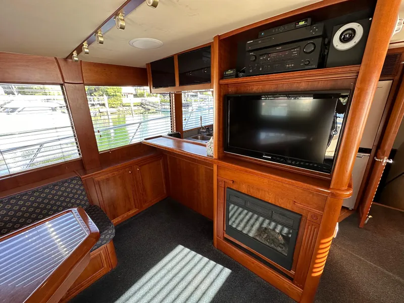 Slide: The Image of Interior of 2009 Little Hoquiam 68 Long Range Sportfisher with TV and fireplace. - 26