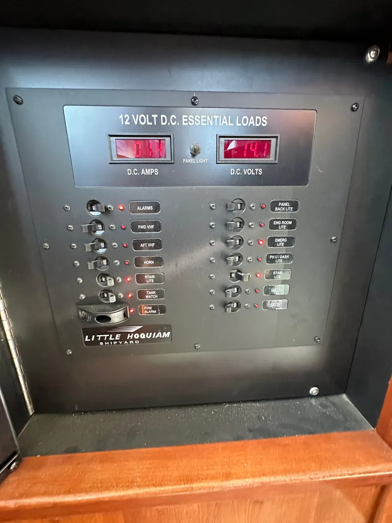 Slide: The Image of Electrical panel of a 2009 Little Hoquiam 68 Long Range Sportfisher. - 48