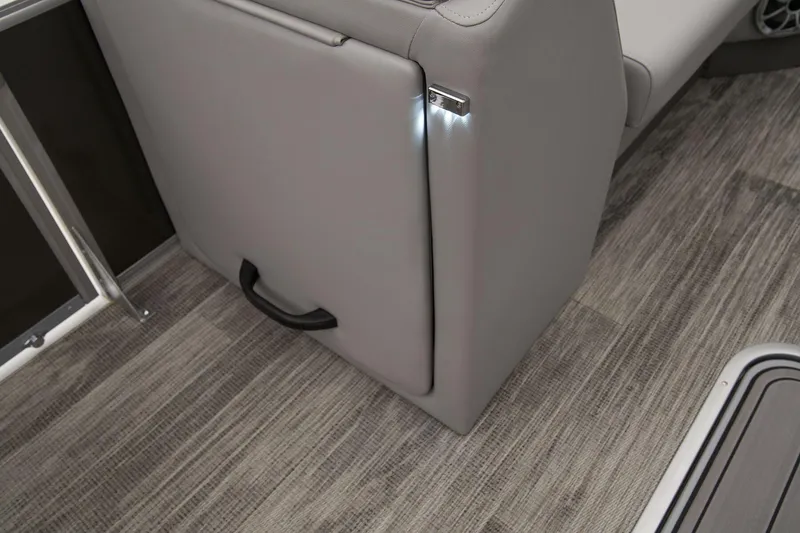 Slide: The Image of 2024 Ranger Reata 223C interior storage compartment with LED lighting. - 34