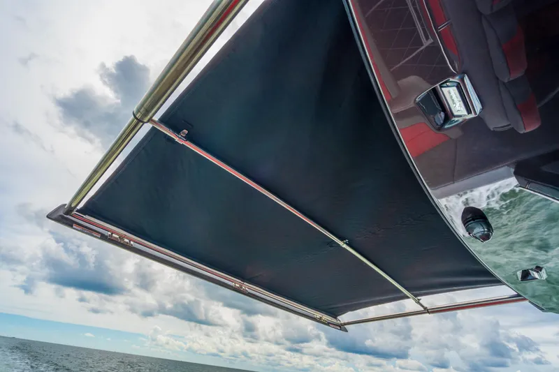 Slide: The Image of 2025 Cigarette 42 Nighteagle boat canopy with ocean view. - 30