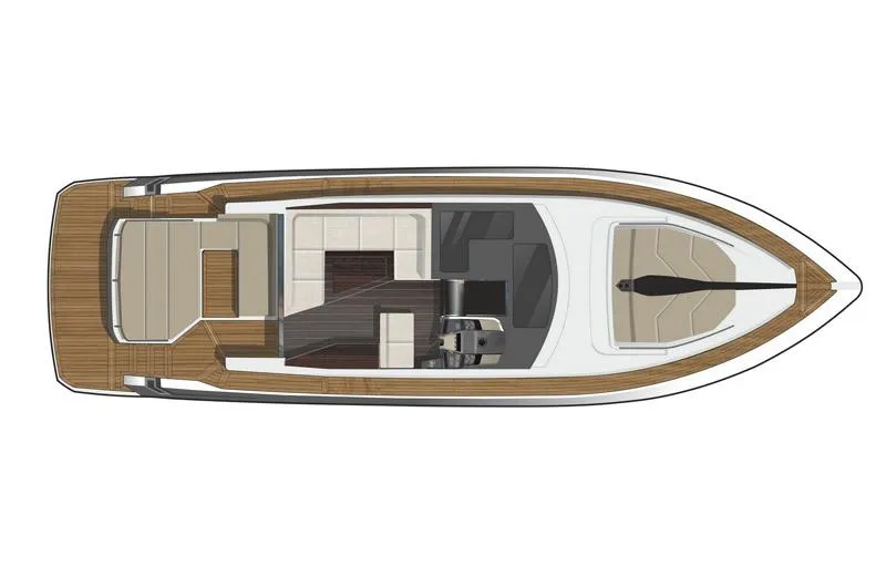 Slide: The Image of Top view of 2017 Galeon 445 HTS luxury yacht layout. - 33