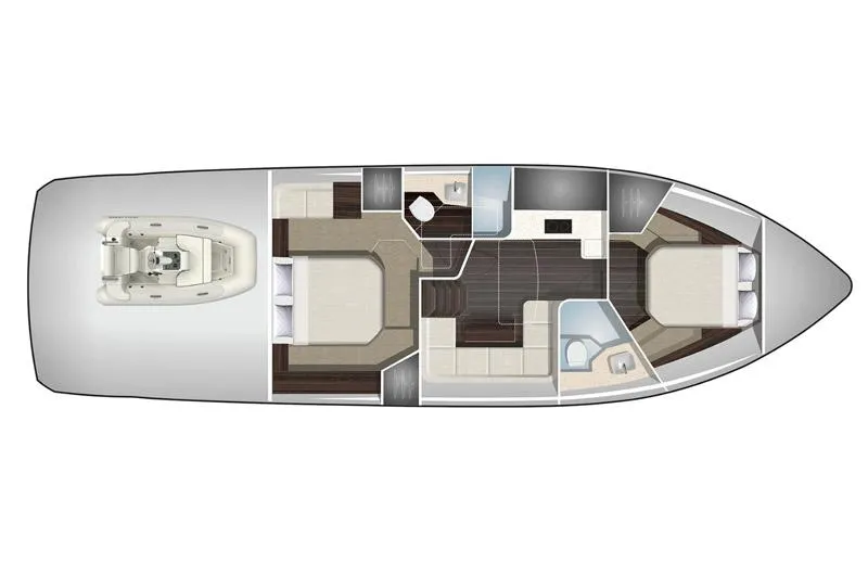 Slide: The Image of Top view layout of 2017 Galeon 445 HTS luxury yacht interior. - 34