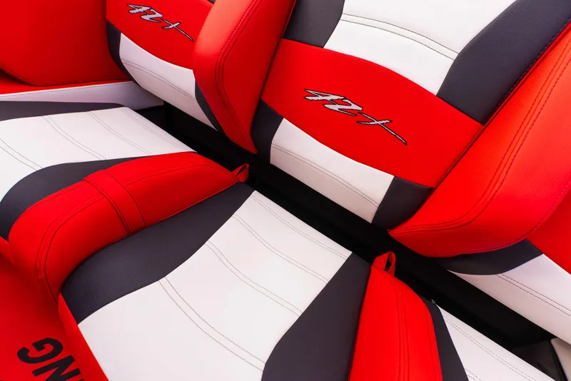 Slide: The Image of Red, black, and white seats of 2025 Cigarette 42X boat. - 20