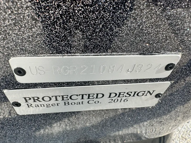 Slide: The Image of 2024 Ranger 1880MS boat with protected design plate and serial number. - 4