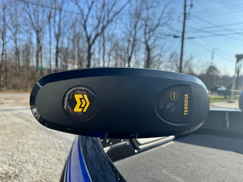 Slide: The Image of Close-up of a 2024 Ranger 1880MS boat with a Terrova trolling motor. - 8