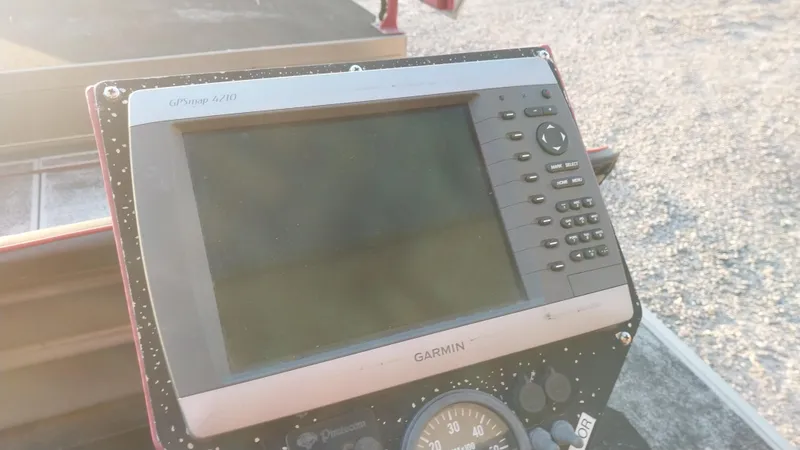 Slide: The Image of Garmin GPS device on a 2010 Airboat 18x8 dashboard. - 10