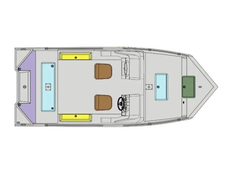 Slide: The Image of Top view layout of 2024 SeaArk ProCat 200 fishing boat. - 16