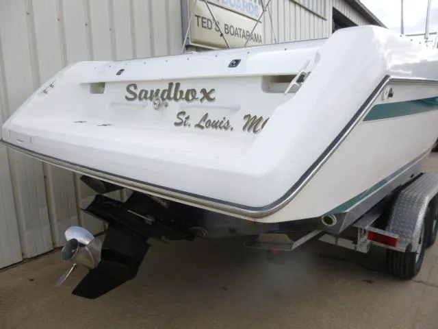Slide: The Image of 1992 Tiara Sport 250 boat on trailer, named "Sandbox," St. Louis, MO. - 3