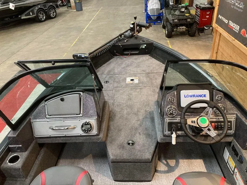 Slide: The Image of 2024 Ranger VS1682SC Angler boat interior with steering wheel and dashboard. - 6