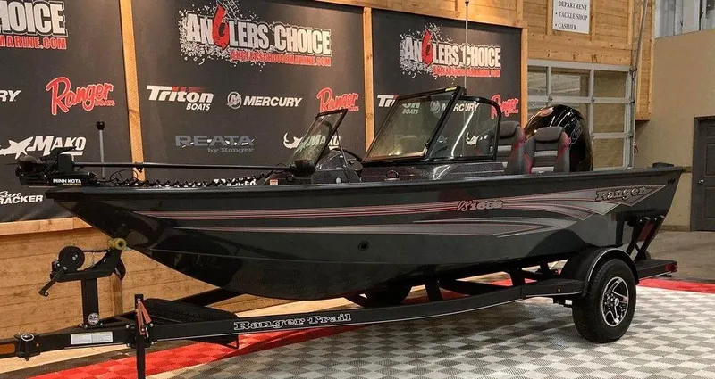 Slide: The Image of 2024 Ranger VS1682SC Angler boat on display at Anglers Choice event. - 9