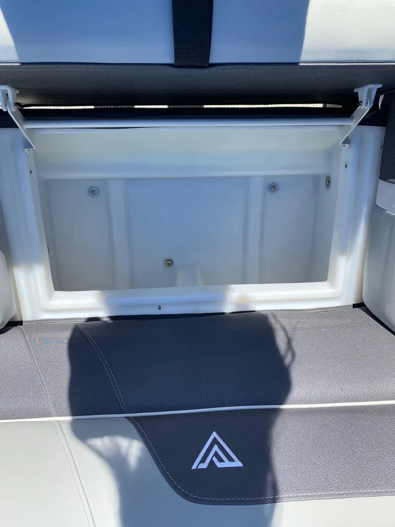 Slide: The Image of 2024 Viaggio Lago 20C storage compartment with open lid, showcasing interior space. - 27