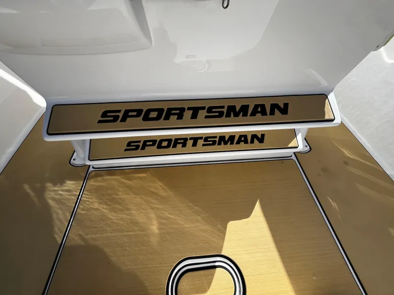 Slide: The Image of 2021 Sportsman Heritage 251 Center Console boat deck with logo. - 20
