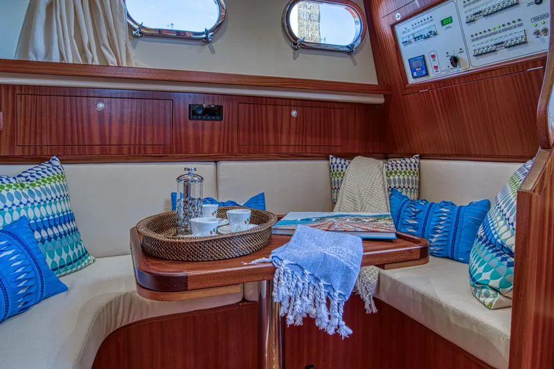 Slide: The Image of Cozy interior of 2020 Fratelli Aprea Sorrento 32 yacht with elegant seating and decor. - 13