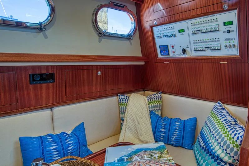 Slide: The Image of Cozy interior of 2020 Fratelli Aprea Sorrento 32 with plush seating and control panel. - 20