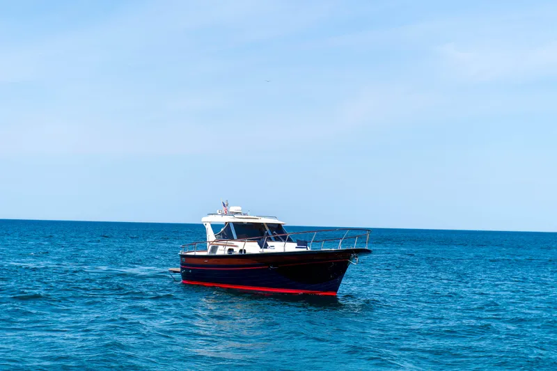 Slide: The Image of Fratelli Aprea Sorrento 32 boat, 2020 model, cruising on open sea. - 27